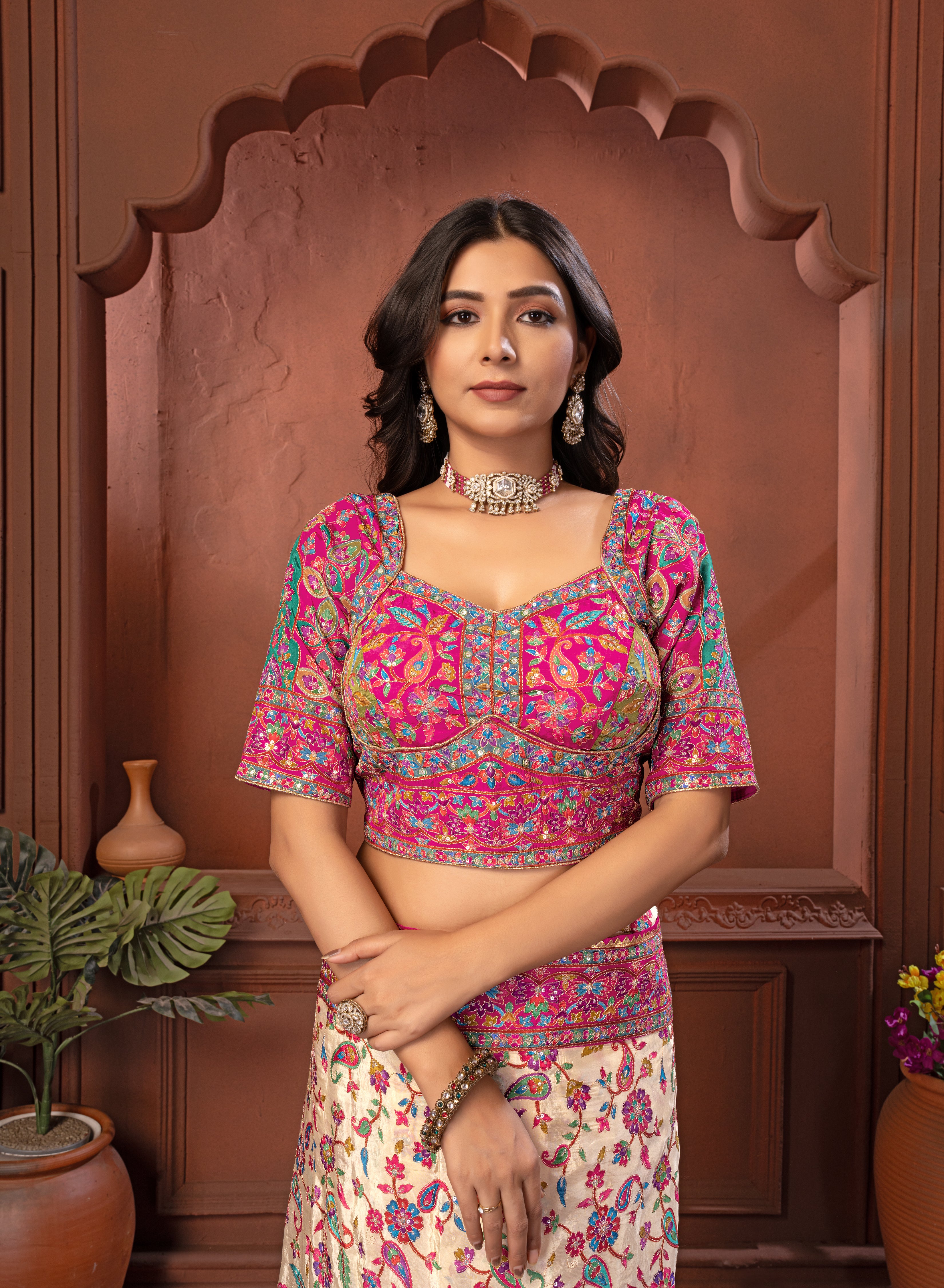 Full Embroidery Saree with Embroidered Blouse | SM Studio