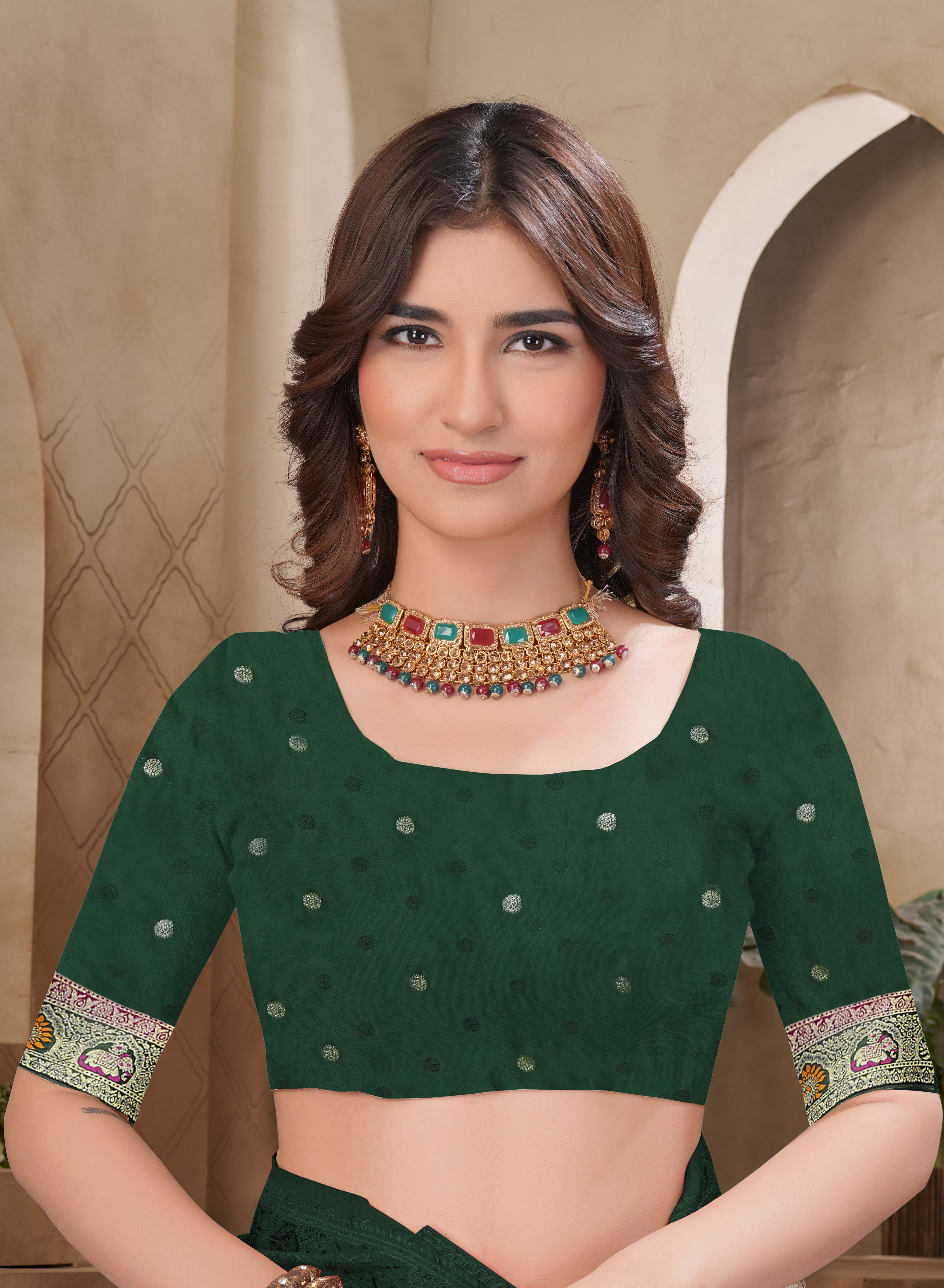 Satin Swarovski Saree with Rich Designer Pallu