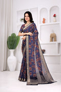 Block Print Chinon Saree