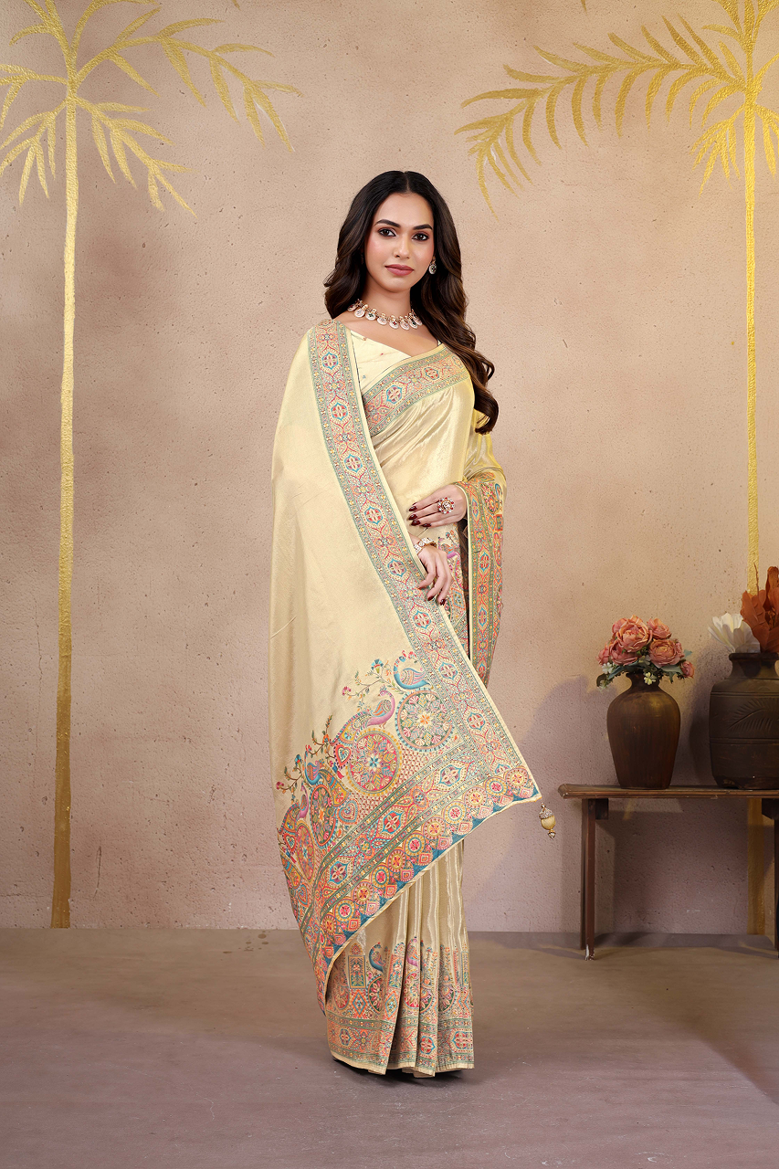 Tissue Position Print Saree